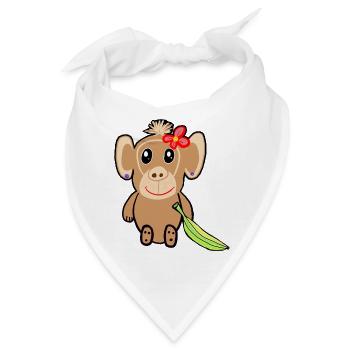 Banane Affe Kinder Zoo Zootiere - Bandana - Weiß - Vorne