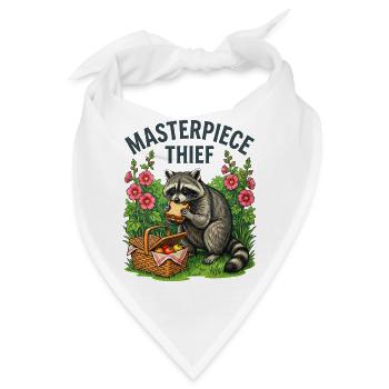 Waschbär-Picknickdieb - Bandana - Weiß - Vorne