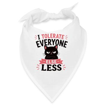 Ich toleriere Menschen weniger Katze lustiges Shir - Bandana - Weiß - Vorne
