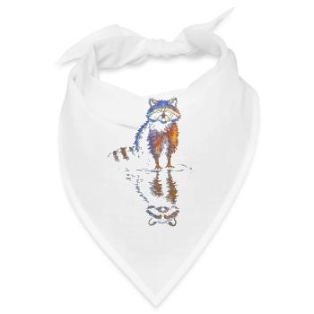 Wasserreflexion Waschbär – Farbenspiel - Bandana - Weiß - Vorne