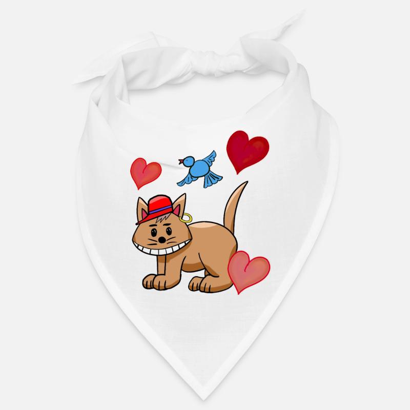 Herz Katze Katzen Vogel Kinder Bandana