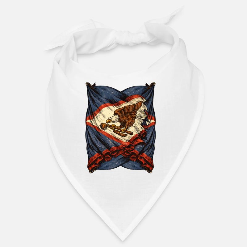 Vintage Eagle Flag Emblem with Rifle Bandana