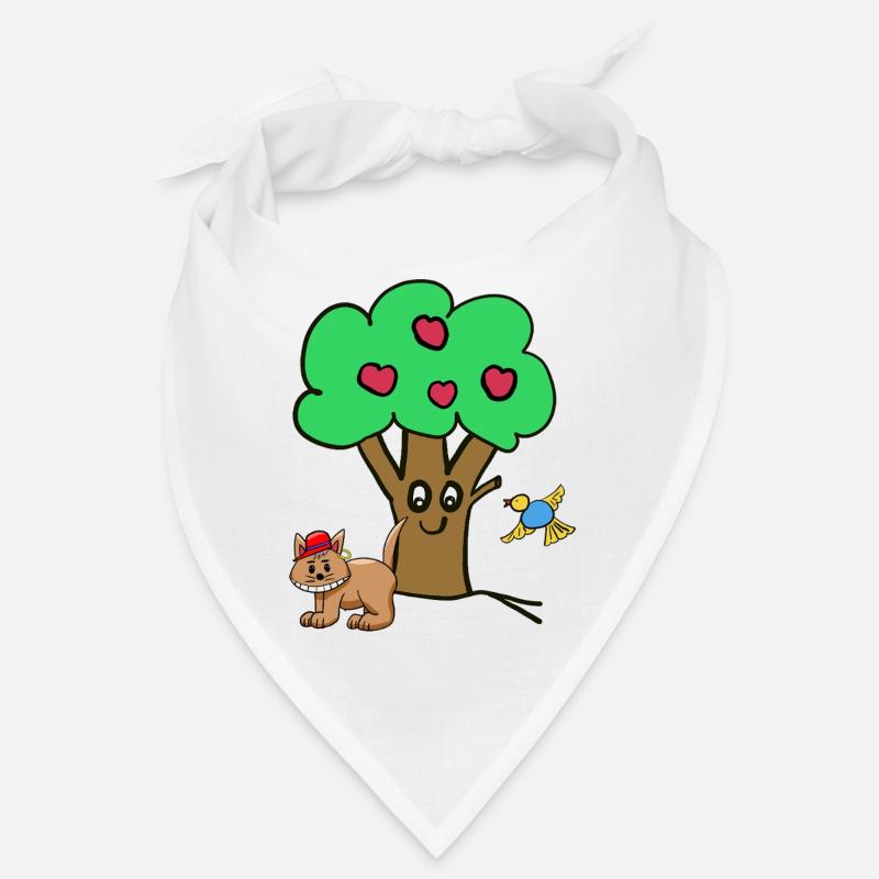 Apfelbaum Katze Vogel Kinder Garten Natur Bandana