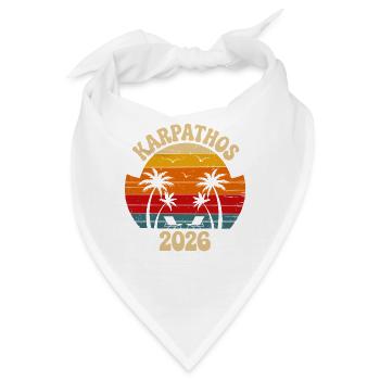 Karpathos Retro Palmen 2026 - Bandana - Weiß - Vorne