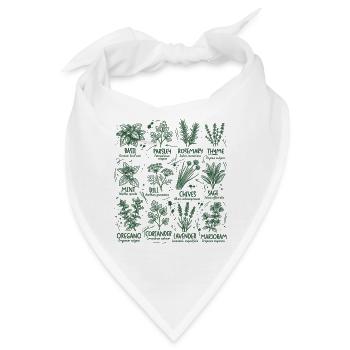 Kräuter Botanik Küche Basilikum Rosmarin - Bandana - Weiß - Vorne