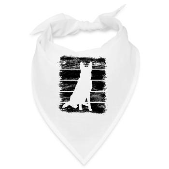 Deutscher Schäferhund Zeichnung - Bandana - Weiß - Vorne