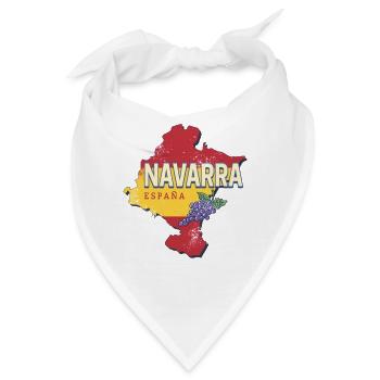 Navarra in Spanien Region Reben Vintage Souvenir - Bandana - Weiß - Vorne