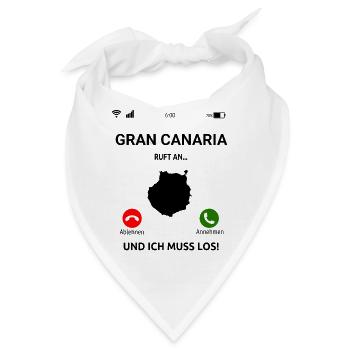 Gran Canaria Ruft An Urlaub Kanaren Reise - Bandana - Weiß - Vorne