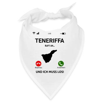 Teneriffa Ruft An Urlaub Kanaren Reise - Bandana - Weiß - Vorne