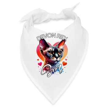 Devon Rex Mädchen Devon Rex - Bandana - Weiß - Vorne