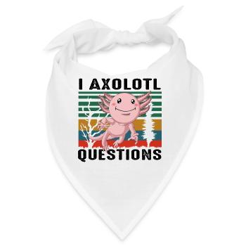 Ich Axolotl-Fragen lustiges Wortspiel niedliche Tierkunst - Bandana - Weiß - Vorne
