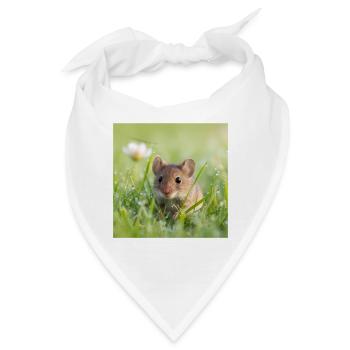 Feldmaus-Wildblumen-Gras-Wildblumen-Design - Bandana - Weiß - Vorne