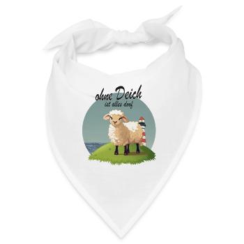 Ohne Deich ist alles doof Nordsee Humor - Bandana - Weiß - Vorne