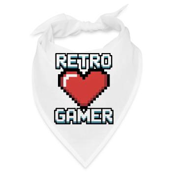 Retro Gamer Pixel Herz - Bandana - Weiß - Vorne