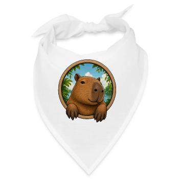 Kuscheliger Capybara im Rahmen - Bandana - Weiß - Vorne