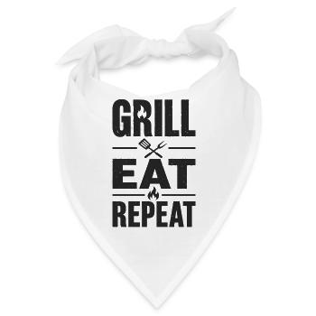 Grill Eat Repeat – Das Must-have für Grillmeister - Bandana - Weiß - Vorne