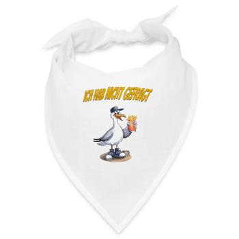 Ich hab nicht gefragt Möwe Pommes Spruch - Bandana - Weiß - Vorne