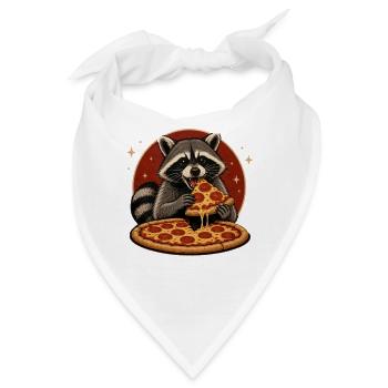 Pizza Waschbär - Bandana - Weiß - Vorne