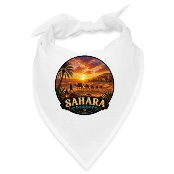 Vintage Karawane Kamele Sahara Wüste Marokko - Bandana - Weiß - Vorne