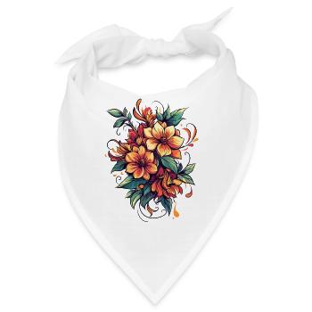 Feuerblüten Bouquet - Bandana - Weiß - Vorne