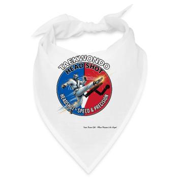 Taekwondo Kopfschuss Motiv - Bandana - Weiß - Vorne