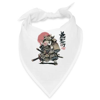 Wildschwein-Samurai-Krieger in Rüstung - Bandana - Weiß - Vorne