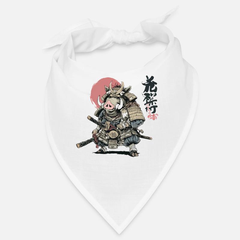 Wildschwein-Samurai-Krieger in Rüstung Bandana