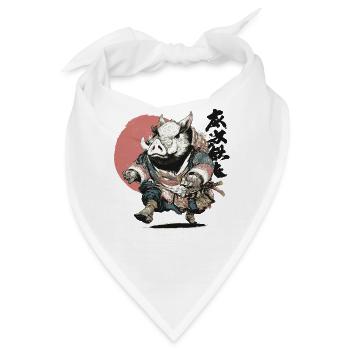 Eber-Samurai in Ukiyo-Rüstung - Bandana - Weiß - Vorne