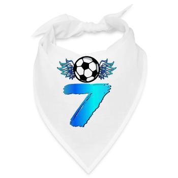 7. Geburtstag Sieben Fußball - Bandana - Weiß - Vorne