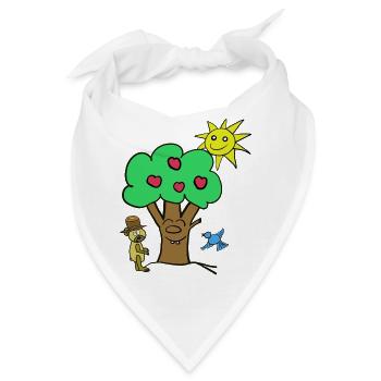 Teddy Apfelbaum Kinder Kind Bär Teddybär - Bandana - Weiß - Vorne