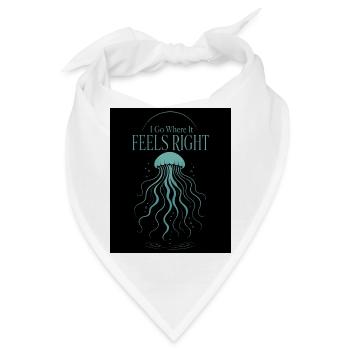 Qualle Ozeanqualle Flowy Soft Ocean Marine - Bandana - Weiß - Vorne