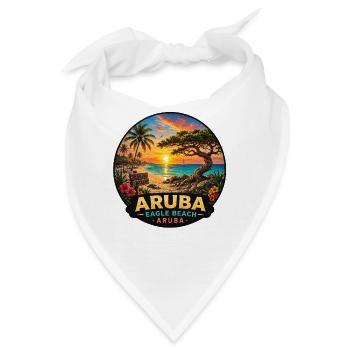 Karibischer Sonnenuntergang Palm Bäume Aruba  - Bandana - Weiß - Vorne