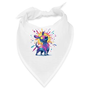 Galaktischer Farbhund - Bandana - Weiß - Vorne