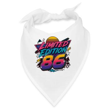 Limited Edition 86 Neon Retro 40. Geburtstag - Bandana - Weiß - Vorne