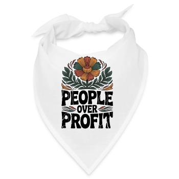 Aktivismus Soziale Gerechtigkeit PeopleOver Profit - Bandana - Weiß - Vorne