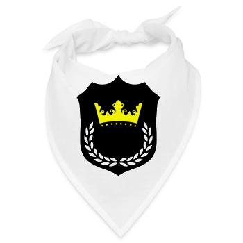 Kronenpracht Gelb Schwarz - Bandana - Weiß - Vorne