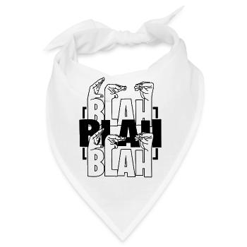 Blah Blah Blah Office Humor Work Talk - Bandana - Weiß - Vorne
