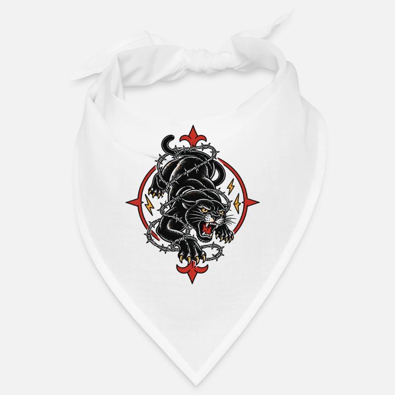 Panthère noire tattoo barbelés agressive Bandana
