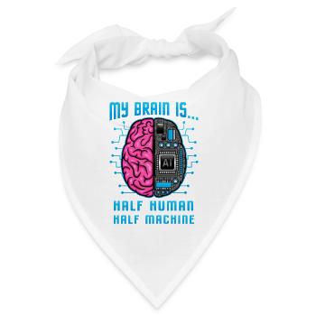 Half Human Half Machine Brain AI Graphic - Bandana - Weiß - Vorne