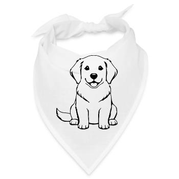 Hund Baby Hundebaby Welpe Geschenk Hundeliebhaber - Bandana - Weiß - Vorne
