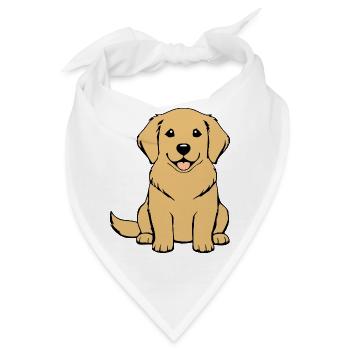 Goldenretriever Hund Baby Hundebaby Welpe Geschenk - Bandana - Weiß - Vorne