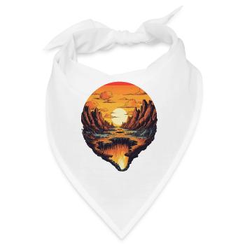 Malerische Landschaft In Sonnenuntergang - Bandana - Weiß - Vorne