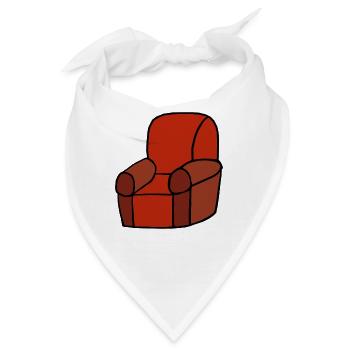 Roter Lounge-Sessel Silhouette - Bandana - Weiß - Vorne