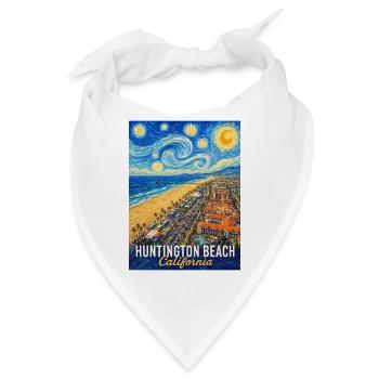 Sternennacht in Huntington Beach, Kalifornien - Bandana - Weiß - Vorne
