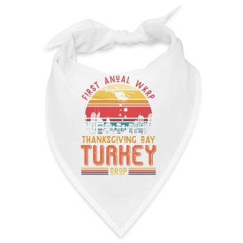 Thanksgiving Turkey Drop Retro Geschenk - Bandana - Weiß - Vorne