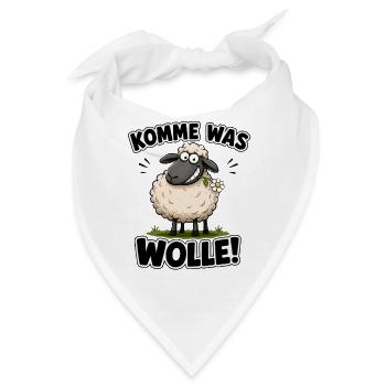 Komme Was Wolle – Schmuse-Schaf Design - Bandana - Weiß - Vorne