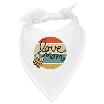 love mom  - Bandana - Weiß - Vorne