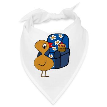 Küken Muffin Sessel Feierabend Huhn - Bandana - Weiß - Vorne