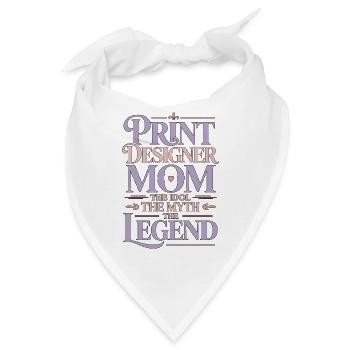 Print Designer Mom The Idol The Myth Print Expert - Bandana - Weiß - Vorne