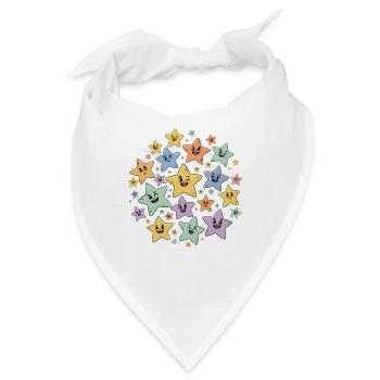 Bunte Sternchen Explosion - Bandana - Weiß - Vorne